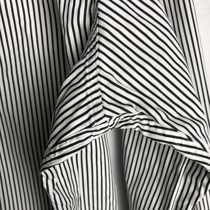 Ralph Lauren POLO by Ralph Lauren Striped Pattern Long-Sleeve Western Shirt, Men's Size XL (approx.) cotton white type Vintage Second Hand