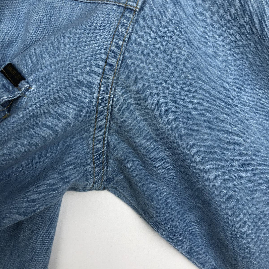 1970'S Sears Long-Sleeve Denim Western Shirt, Men's Size L (approx.), Vintage unclear Blue type light blue Vintage Second Hand