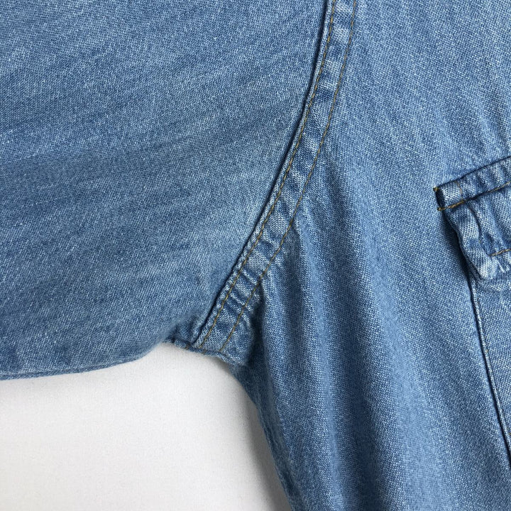 1970'S Sears Long-Sleeve Denim Western Shirt, Men's Size L (approx.), Vintage unclear Blue type light blue Vintage Second Hand