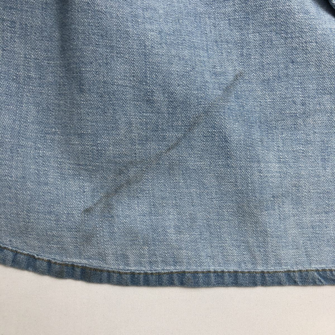 1970'S Sears Long-Sleeve Denim Western Shirt, Men's Size L (approx.), Vintage unclear Blue type light blue Vintage Second Hand