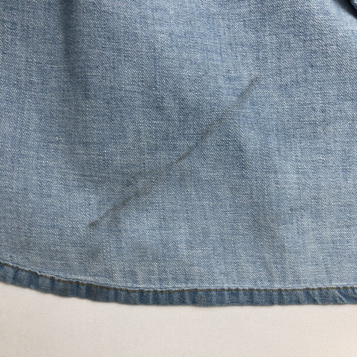 1970'S Sears Long-Sleeve Denim Western Shirt, Men's Size L (approx.), Vintage unclear Blue type light blue Vintage Second Hand