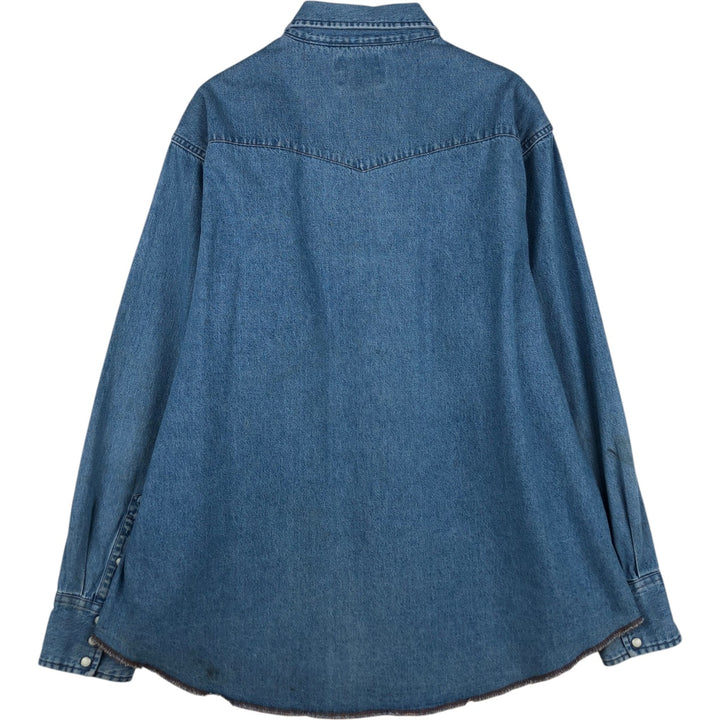Wrangler Long Sleeve Denim Western Shirt, Men's XL cotton blue type Vintage Second Hand