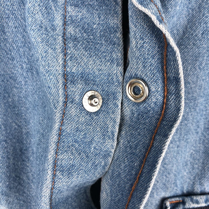 Wrangler Long Sleeve Denim Western Shirt, Men's XL cotton blue type Vintage Second Hand