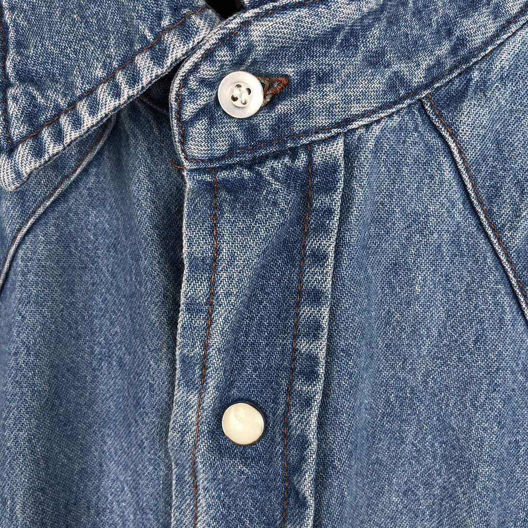 Wrangler Long Sleeve Denim Western Shirt, Men's XL cotton blue type Vintage Second Hand