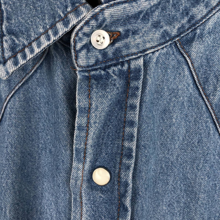 Wrangler Long Sleeve Denim Western Shirt, Men's XL cotton blue type Vintage Second Hand
