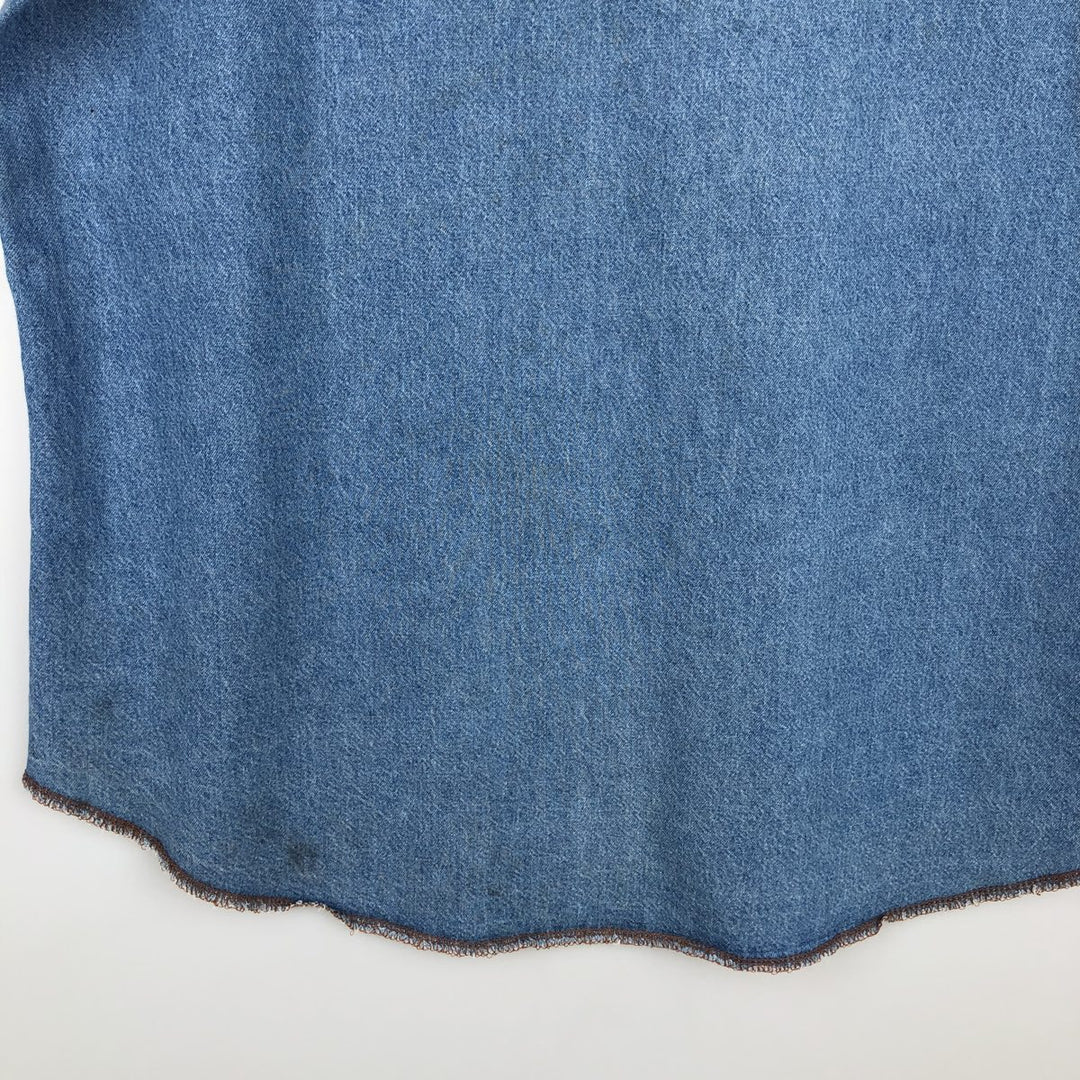 Wrangler Long Sleeve Denim Western Shirt, Men's XL cotton blue type Vintage Second Hand