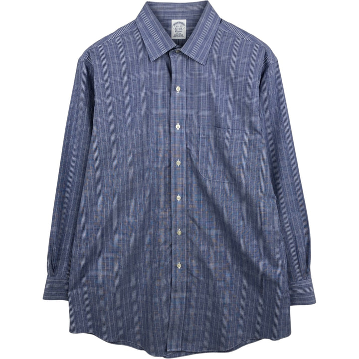 Brooks Brothers Est.1818 Classic Long-Sleeve Cotton Check Shirt, Men's Size L (approx.) cotton Blue type light blue Vintage Second Hand