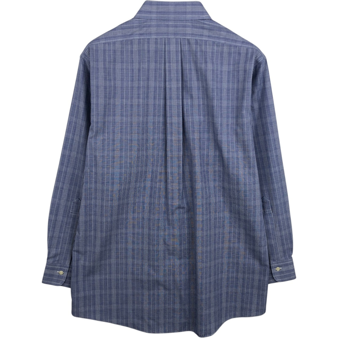 Brooks Brothers Est.1818 Classic Long-Sleeve Cotton Check Shirt, Men's Size L (approx.) cotton Blue type light blue Vintage Second Hand