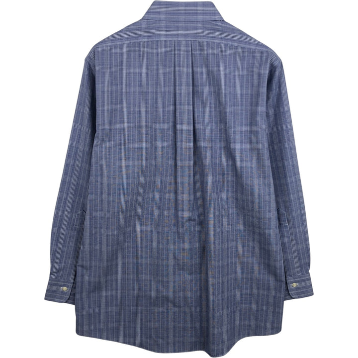 Brooks Brothers Est.1818 Classic Long-Sleeve Cotton Check Shirt, Men's Size L (approx.) cotton Blue type light blue Vintage Second Hand