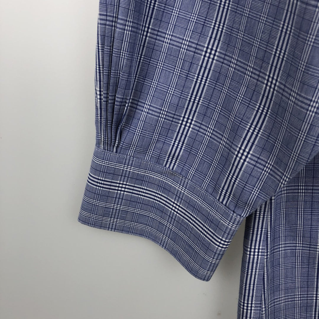 Brooks Brothers Est.1818 Classic Long-Sleeve Cotton Check Shirt, Men's Size L (approx.) cotton Blue type light blue Vintage Second Hand