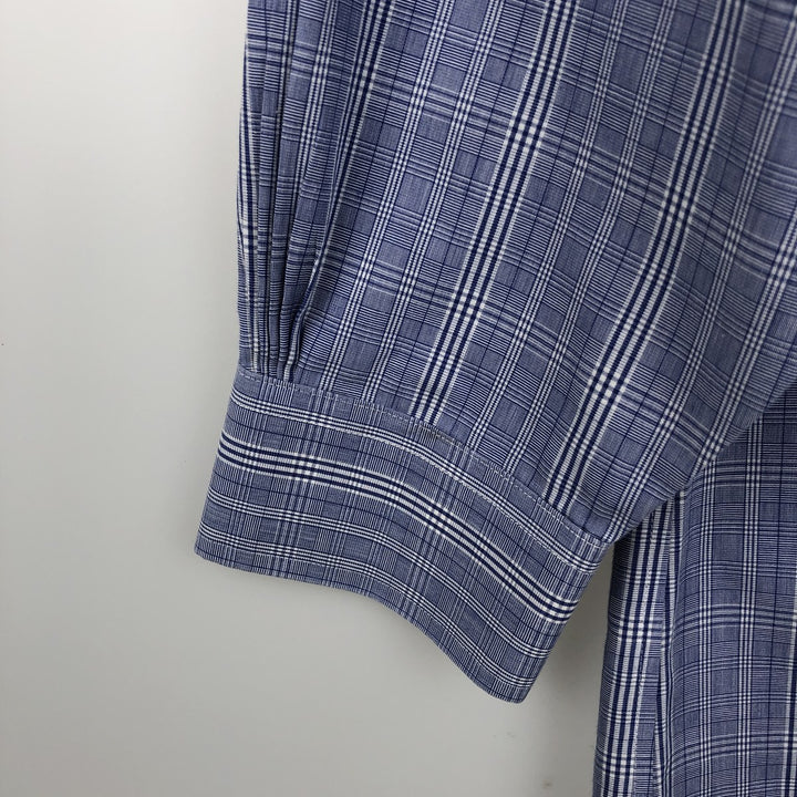 Brooks Brothers Est.1818 Classic Long-Sleeve Cotton Check Shirt, Men's Size L (approx.) cotton Blue type light blue Vintage Second Hand