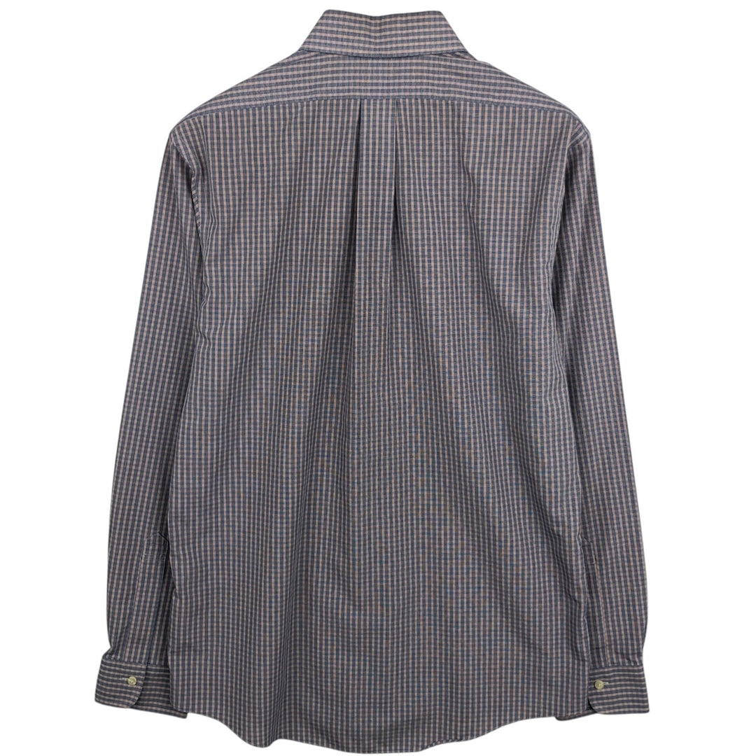 Brooks Brothers Est.1818 REGENT Long Sleeve Button-Down Check Shirt, Men's Size M Supima Cotton Blue type light blue Vintage Second Hand