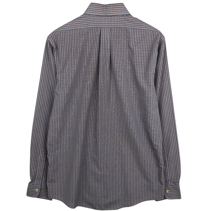 Brooks Brothers Est.1818 REGENT Long Sleeve Button-Down Check Shirt, Men's Size M Supima Cotton Blue type light blue Vintage Second Hand