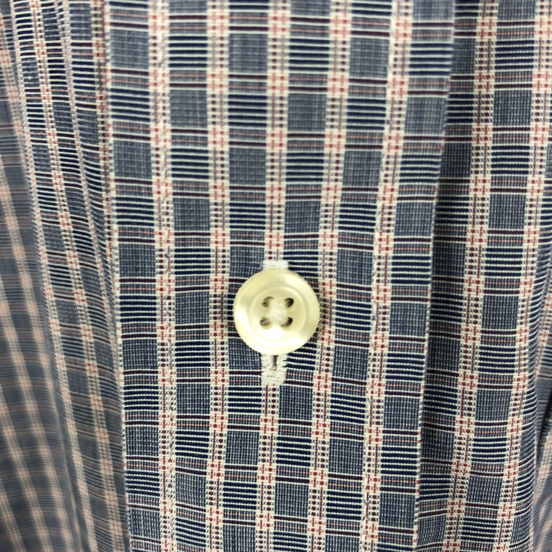 Brooks Brothers Est.1818 REGENT Long Sleeve Button-Down Check Shirt, Men's Size M Supima Cotton Blue type light blue Vintage Second Hand