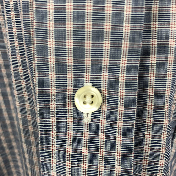 Brooks Brothers Est.1818 REGENT Long Sleeve Button-Down Check Shirt, Men's Size M Supima Cotton Blue type light blue Vintage Second Hand