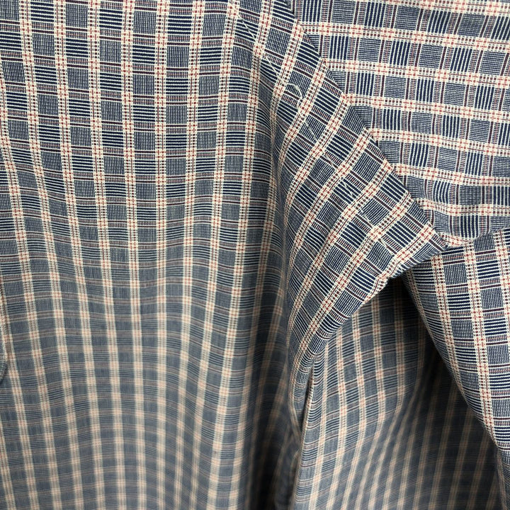 Brooks Brothers Est.1818 REGENT Long Sleeve Button-Down Check Shirt, Men's Size M Supima Cotton Blue type light blue Vintage Second Hand