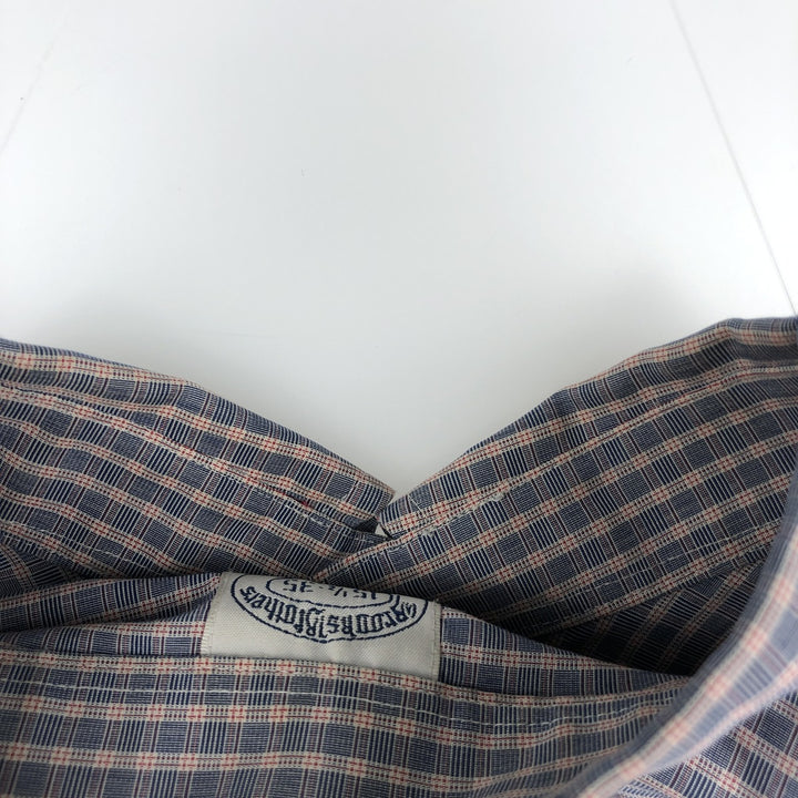 Brooks Brothers Est.1818 REGENT Long Sleeve Button-Down Check Shirt, Men's Size M Supima Cotton Blue type light blue Vintage Second Hand
