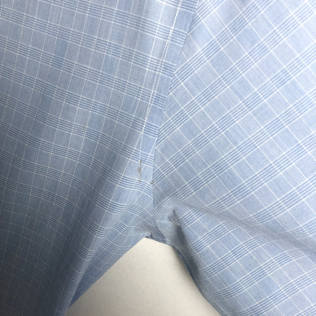 Brooks Brothers 1818 Wide Collar Long Sleeve Cotton Check Shirt, Men's Size L cotton Blue type light blue Vintage Second Hand
