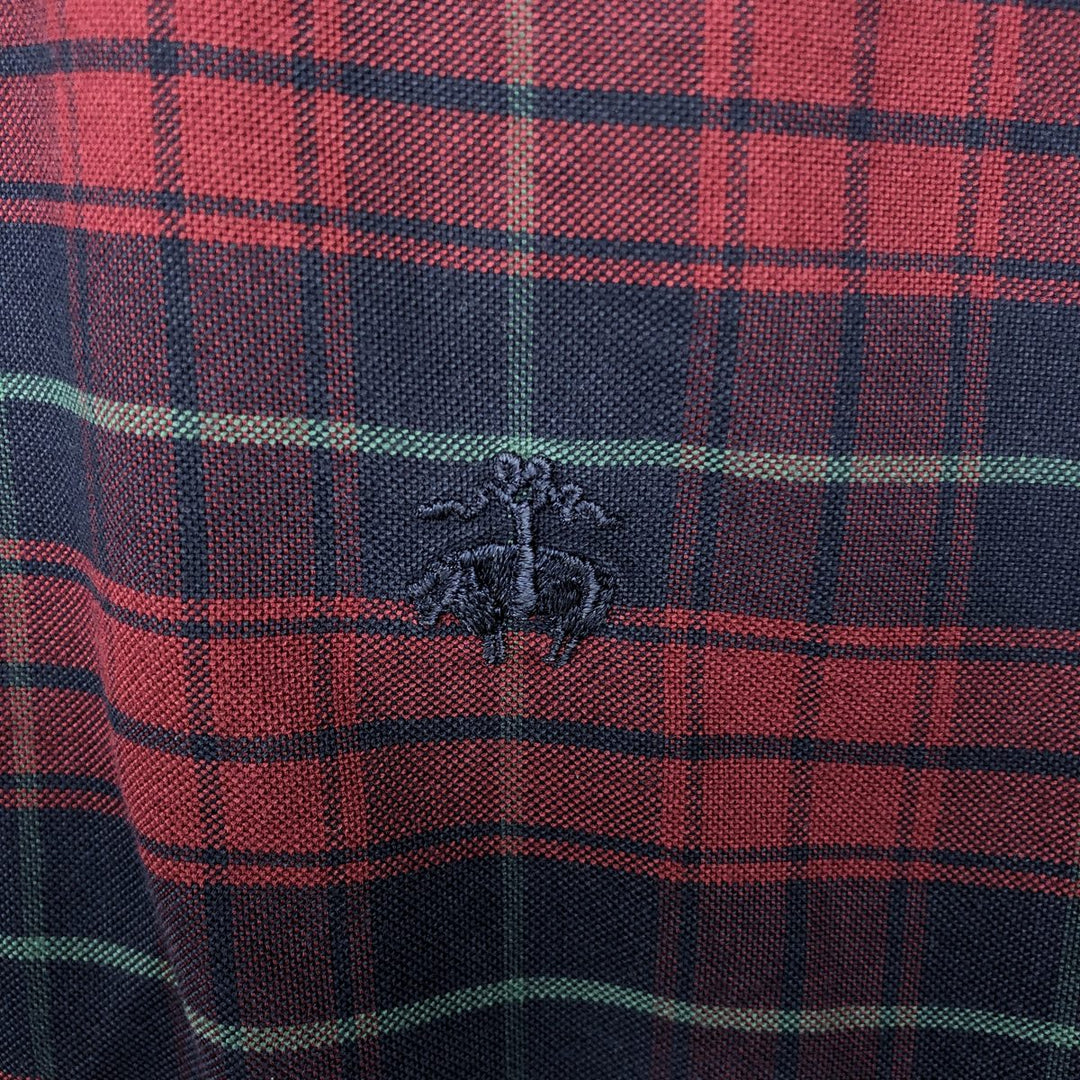 Brooks Brothers Est.1818 REGENT Long Sleeve Button-Down Check Shirt, Men's Size M Supima Cotton wine-red Vintage Second Hand