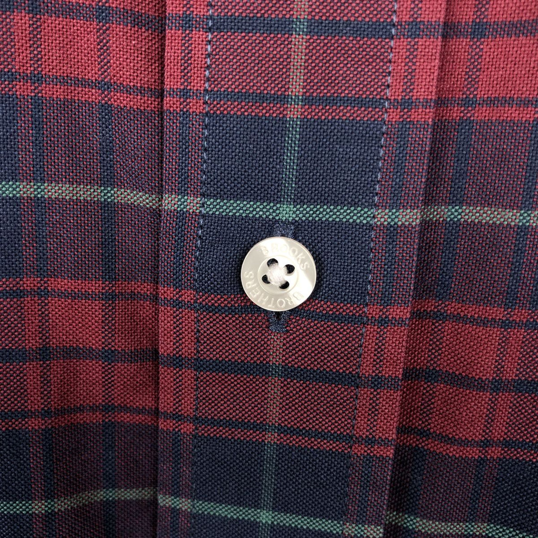 Brooks Brothers Est.1818 REGENT Long Sleeve Button-Down Check Shirt, Men's Size M Supima Cotton wine-red Vintage Second Hand