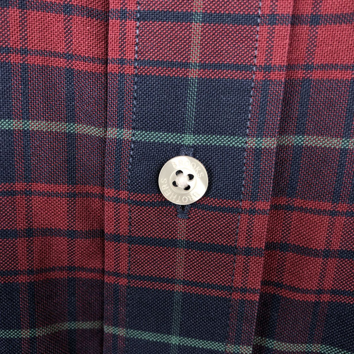 Brooks Brothers Est.1818 REGENT Long Sleeve Button-Down Check Shirt, Men's Size M Supima Cotton wine-red Vintage Second Hand