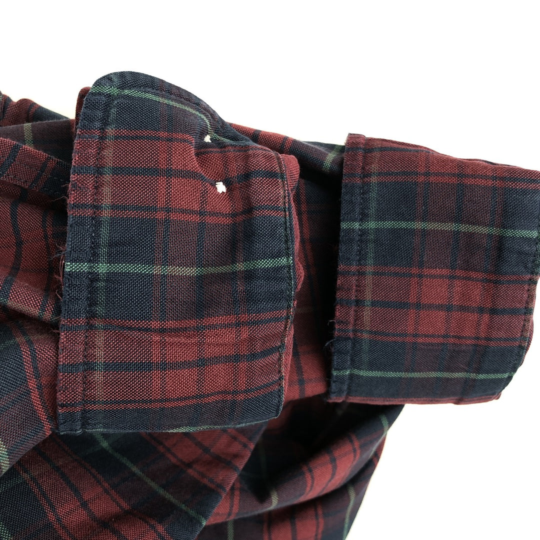 Brooks Brothers Est.1818 REGENT Long Sleeve Button-Down Check Shirt, Men's Size M Supima Cotton wine-red Vintage Second Hand