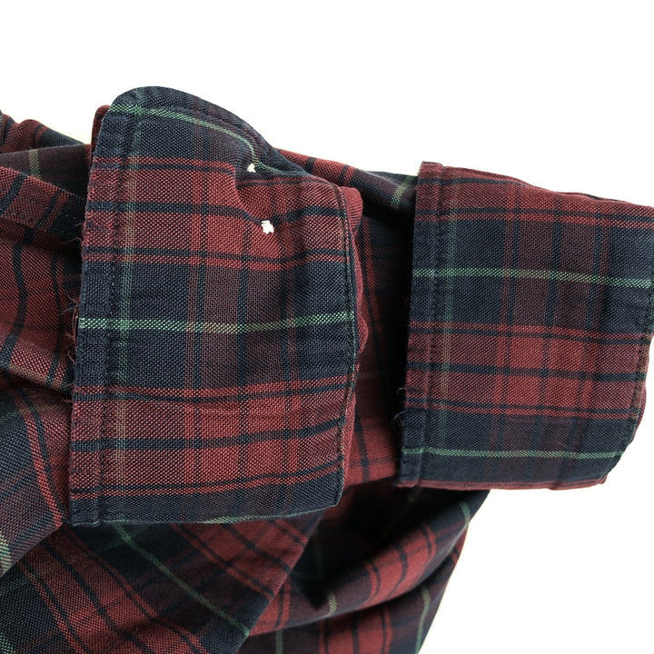 Brooks Brothers Est.1818 REGENT Long Sleeve Button-Down Check Shirt, Men's Size M Supima Cotton wine-red Vintage Second Hand