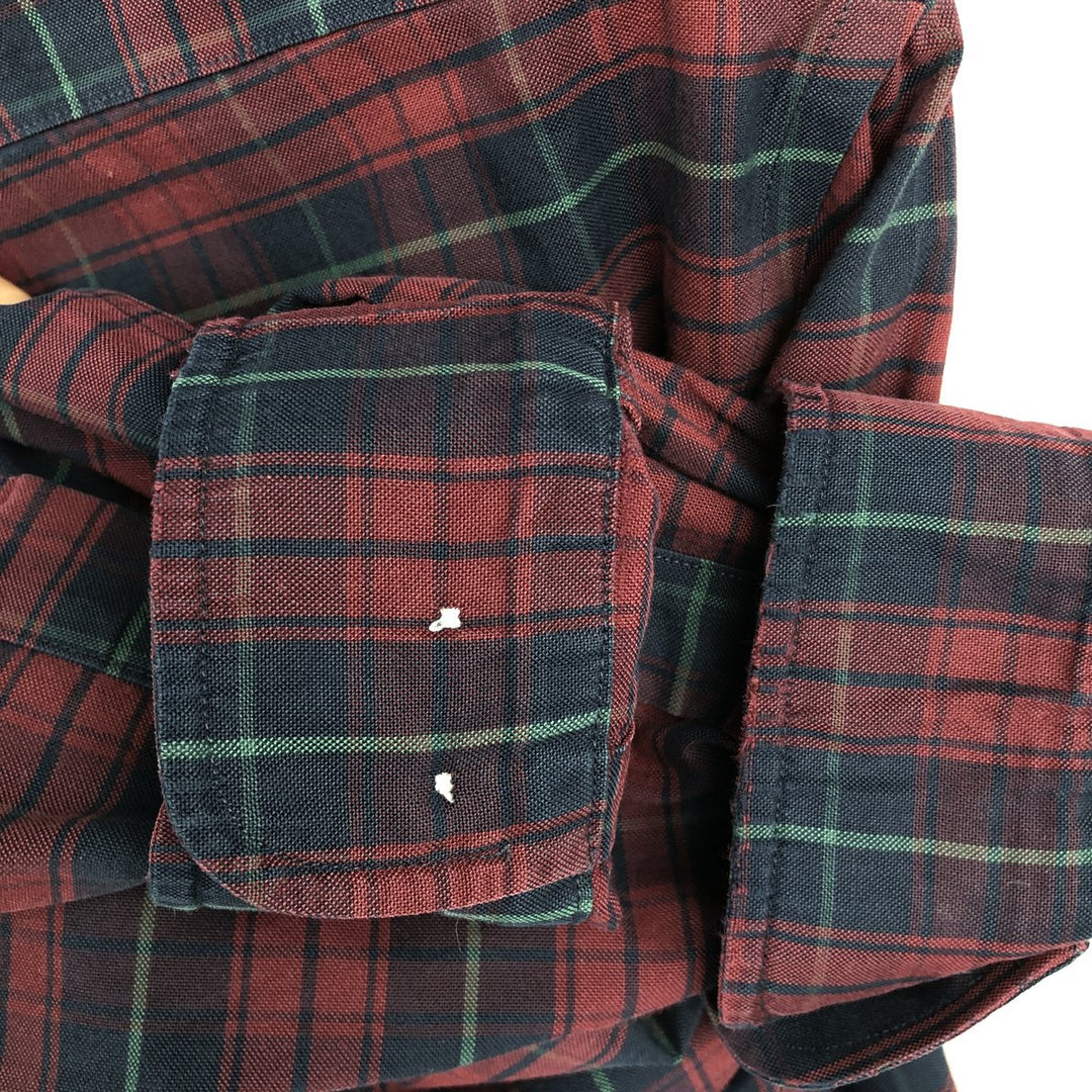 Brooks Brothers Est.1818 REGENT Long Sleeve Button-Down Check Shirt, Men's Size M Supima Cotton wine-red Vintage Second Hand