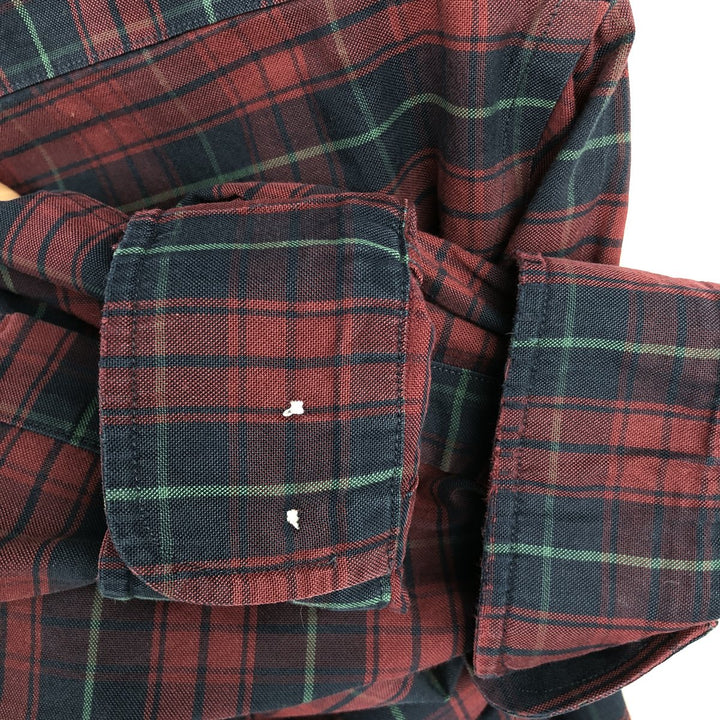 Brooks Brothers Est.1818 REGENT Long Sleeve Button-Down Check Shirt, Men's Size M Supima Cotton wine-red Vintage Second Hand