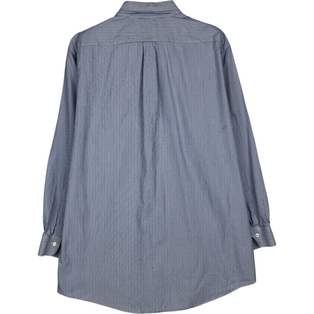 Brooks Brothers Est.1818 Regular Fit Long-Sleeve Button-Down Striped Shirt, Men's Size L (approx.) Supima Cotton blue type Vintage Second Hand