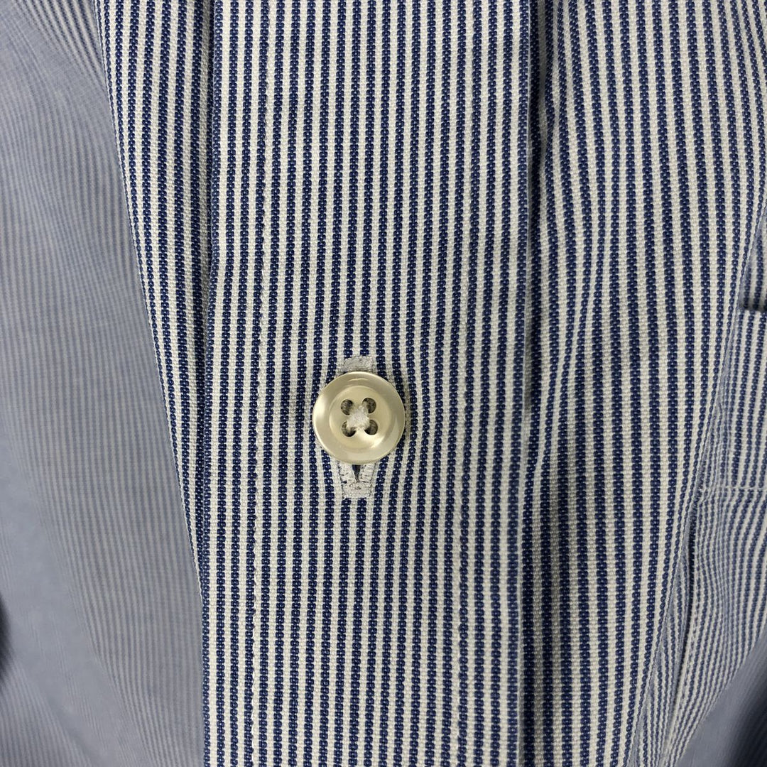 Brooks Brothers Est.1818 Regular Fit Long-Sleeve Button-Down Striped Shirt, Men's Size L (approx.) Supima Cotton blue type Vintage Second Hand