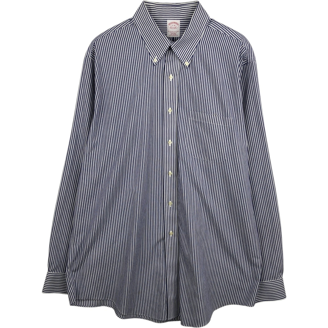 Brooks Brothers Est.1818 Long Sleeve Button-Down Striped Shirt, Men's XL cotton white type Vintage Second Hand