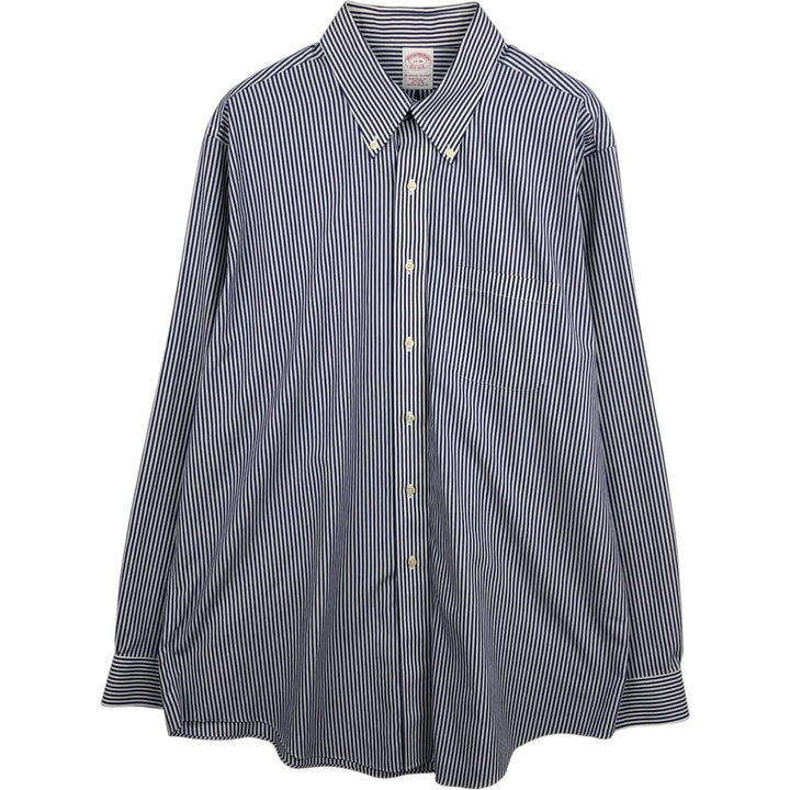 Brooks Brothers Est.1818 Long Sleeve Button-Down Striped Shirt, Men's XL cotton white type Vintage Second Hand