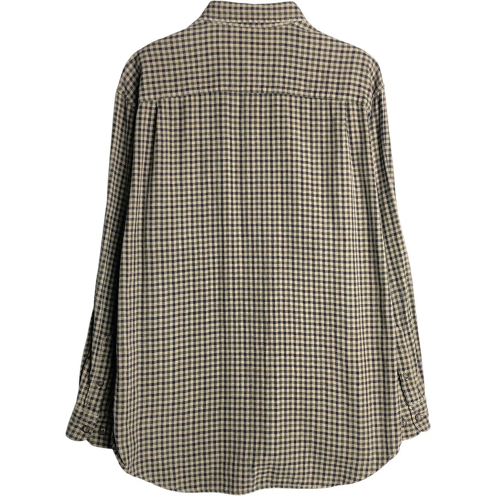 Eddie Bauer Long Sleeve Button-Down Check Shirt, Men's Size M cotton brown type Vintage Second Hand