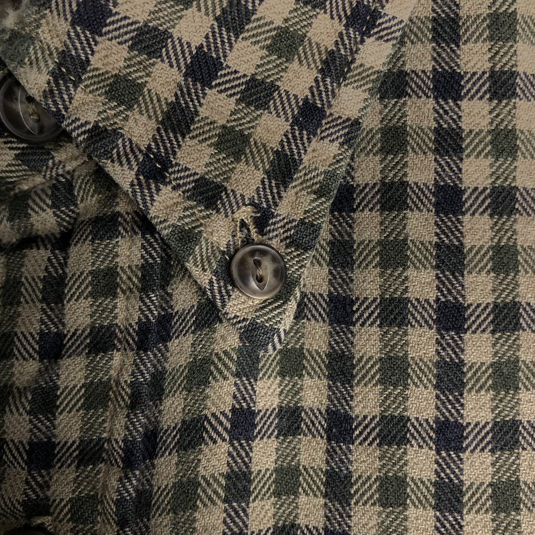 Eddie Bauer Long Sleeve Button-Down Check Shirt, Men's Size M cotton brown type Vintage Second Hand