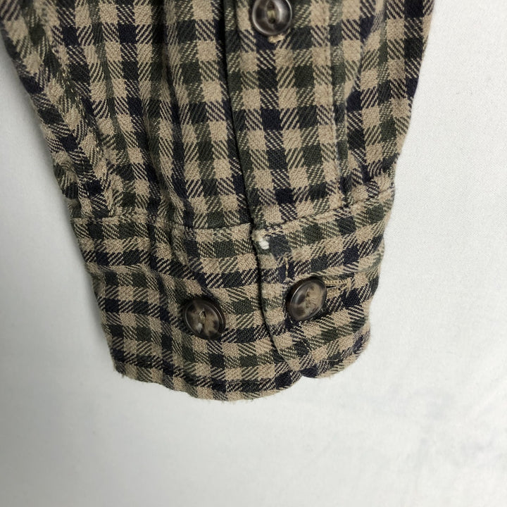 Eddie Bauer Long Sleeve Button-Down Check Shirt, Men's Size M cotton brown type Vintage Second Hand