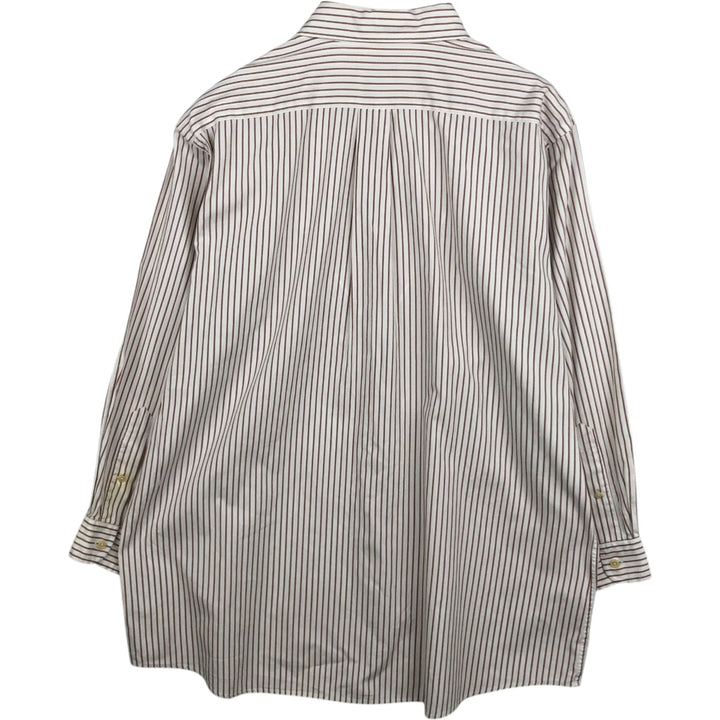 Vintage LLBean long-sleeved button-down striped shirt from the 1990s, men's size XL. cotton white type Vintage Second Hand