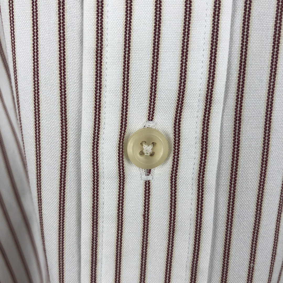 Vintage LLBean long-sleeved button-down striped shirt from the 1990s, men's size XL. cotton white type Vintage Second Hand