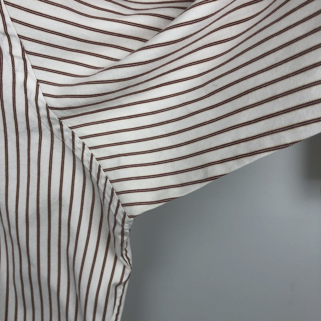 Vintage LLBean long-sleeved button-down striped shirt from the 1990s, men's size XL. cotton white type Vintage Second Hand