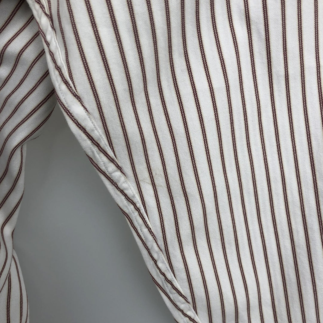 Vintage LLBean long-sleeved button-down striped shirt from the 1990s, men's size XL. cotton white type Vintage Second Hand