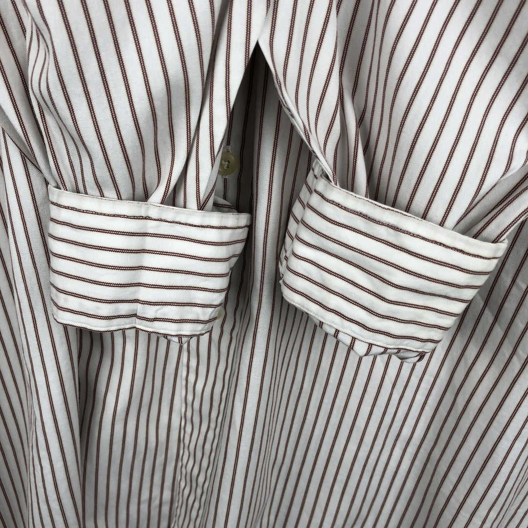 Vintage LLBean long-sleeved button-down striped shirt from the 1990s, men's size XL. cotton white type Vintage Second Hand