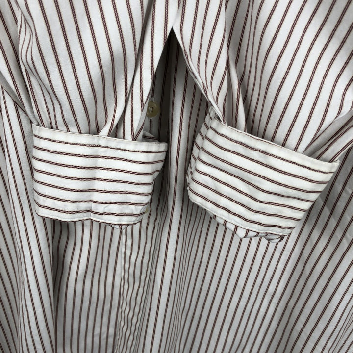 Vintage LLBean long-sleeved button-down striped shirt from the 1990s, men's size XL. cotton white type Vintage Second Hand
