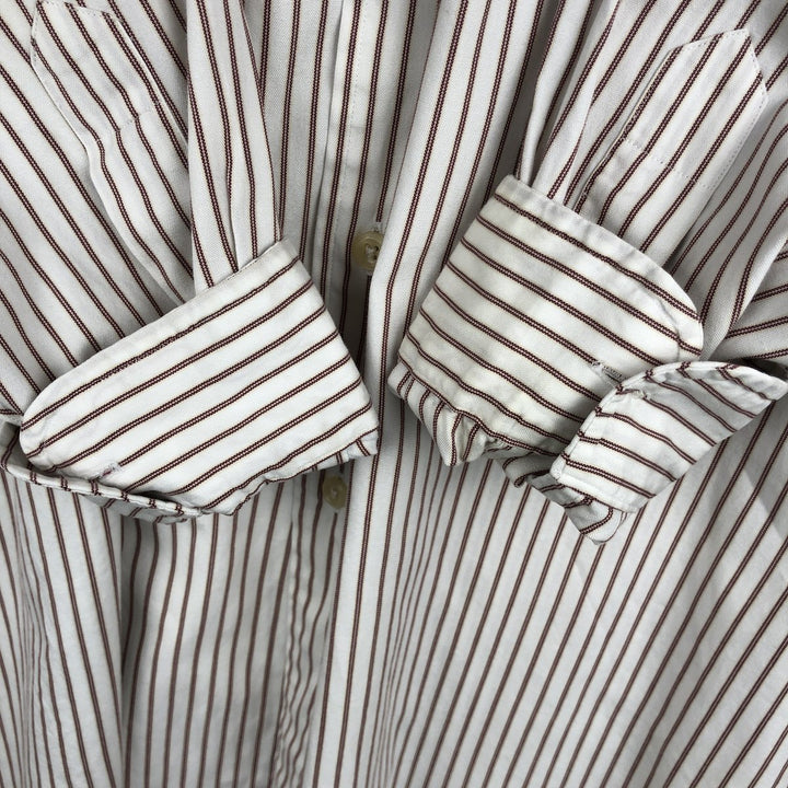 Vintage LLBean long-sleeved button-down striped shirt from the 1990s, men's size XL. cotton white type Vintage Second Hand