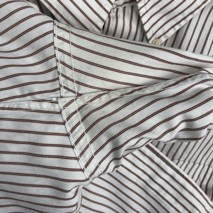 Vintage LLBean long-sleeved button-down striped shirt from the 1990s, men's size XL. cotton white type Vintage Second Hand