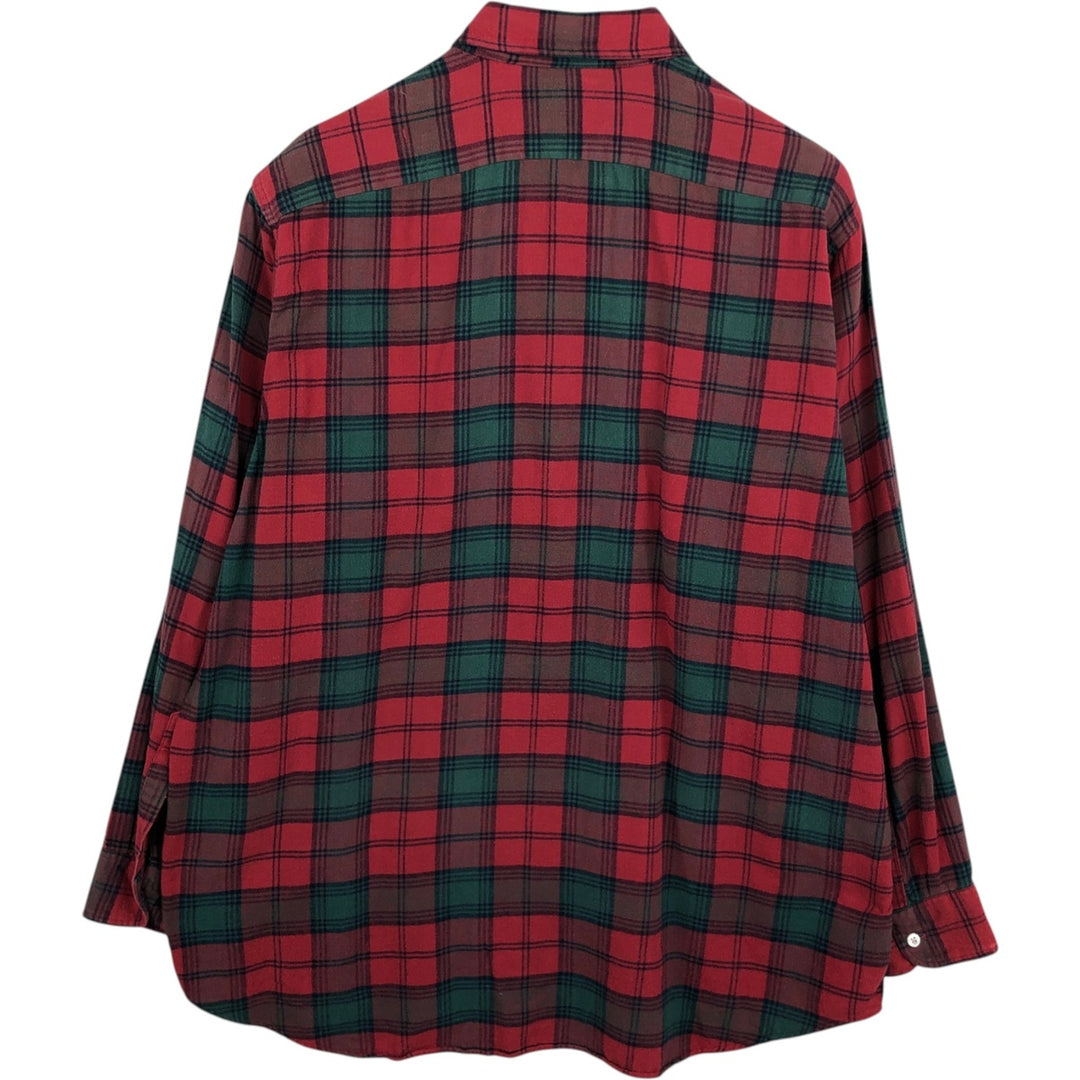 Vintage LLBean long-sleeved button-down check shirt from the 1990s, men's size XL. cotton red type Vintage Second Hand