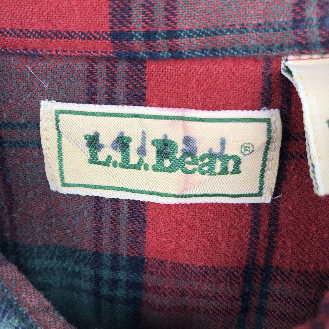 Vintage LLBean long-sleeved button-down check shirt from the 1990s, men's size XL. cotton red type Vintage Second Hand