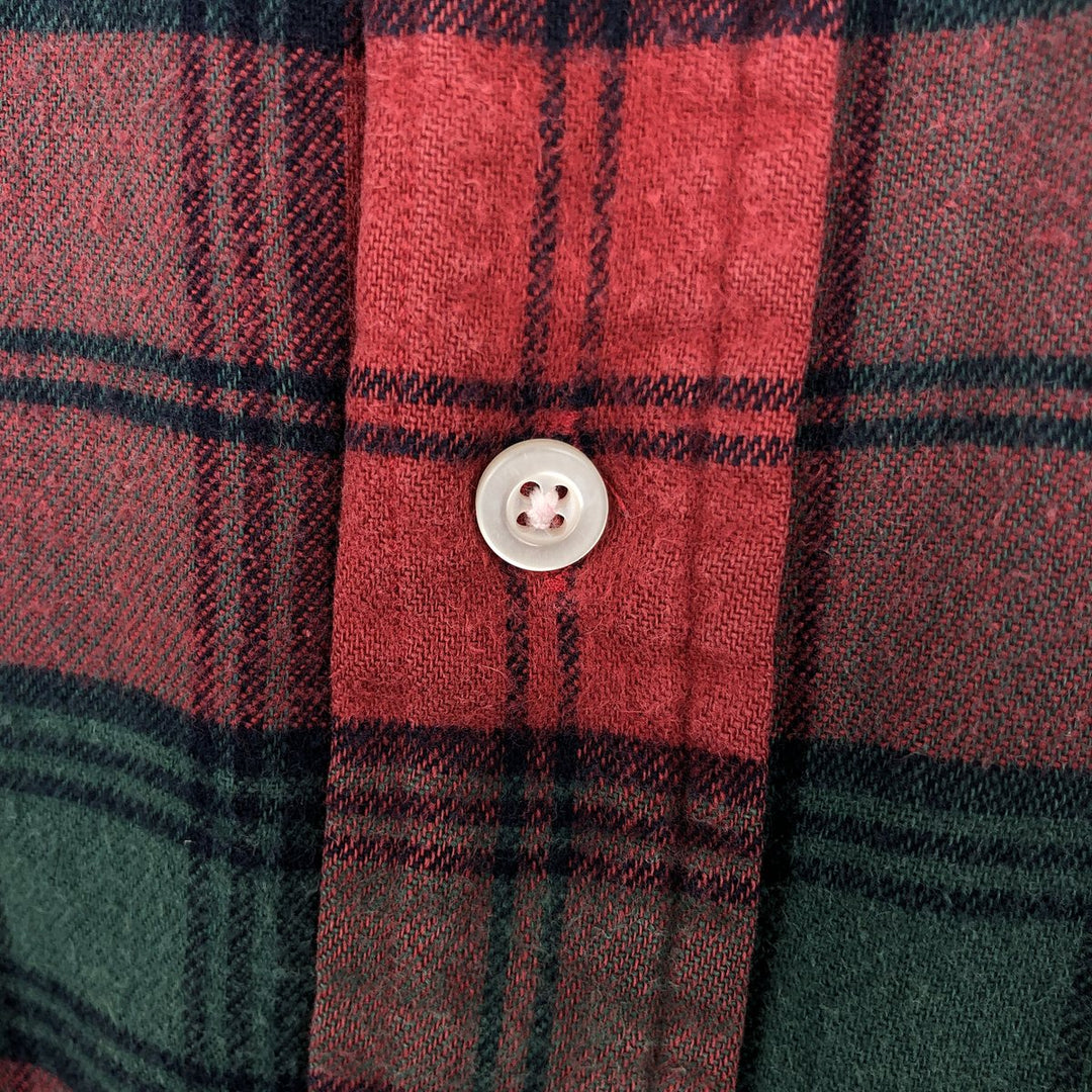 Vintage LLBean long-sleeved button-down check shirt from the 1990s, men's size XL. cotton red type Vintage Second Hand
