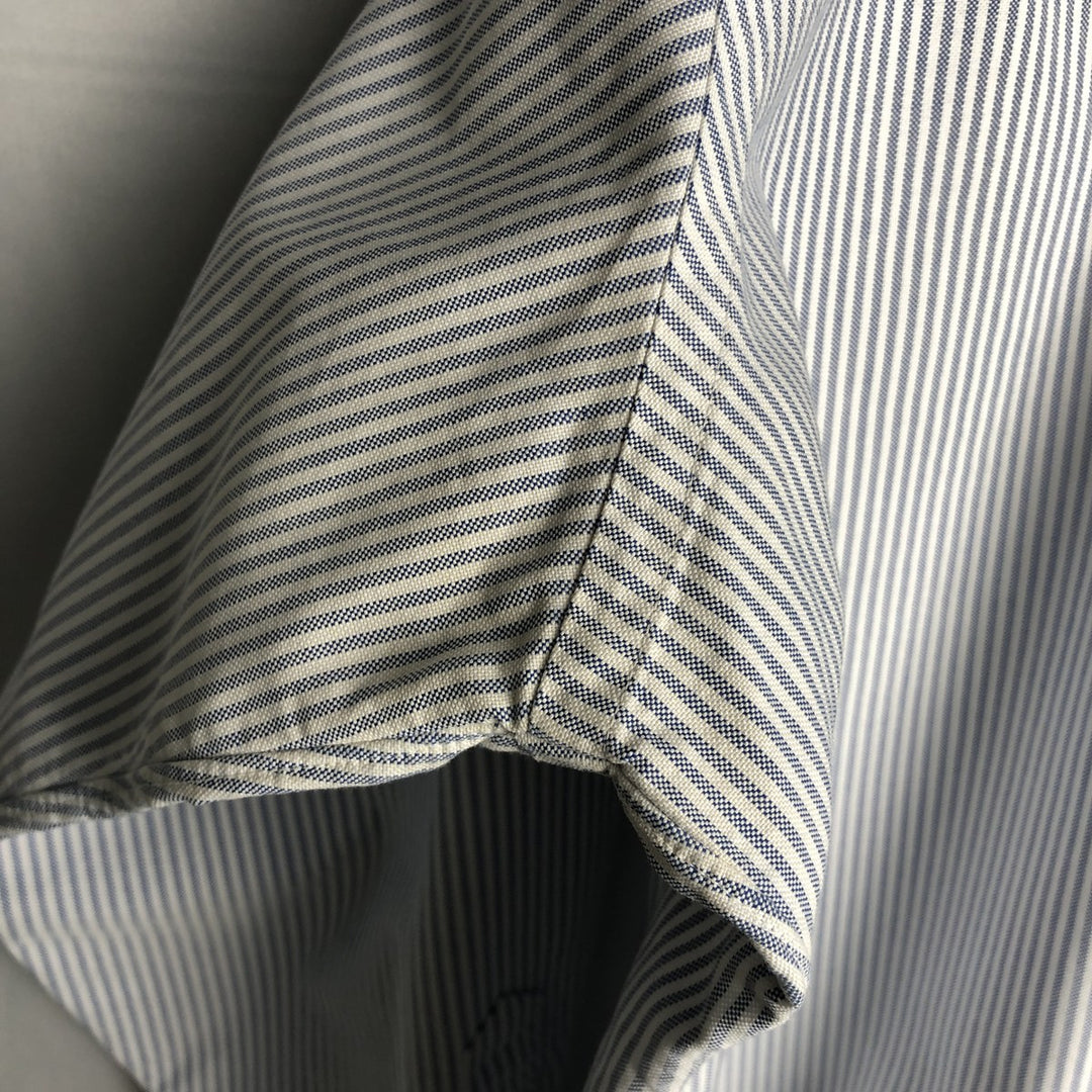 Brooks Brothers Est.1818 Long Sleeve Button-Down Striped Shirt Made in USA Men's XL Supima Cotton navy blue type Vintage Second Hand