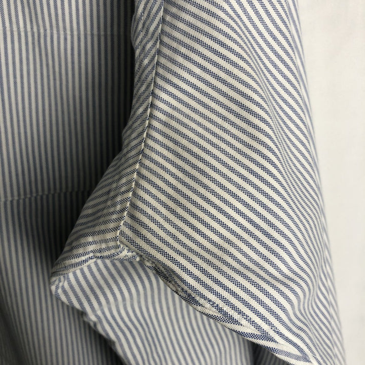 Brooks Brothers Est.1818 Long Sleeve Button-Down Striped Shirt Made in USA Men's XL Supima Cotton navy blue type Vintage Second Hand