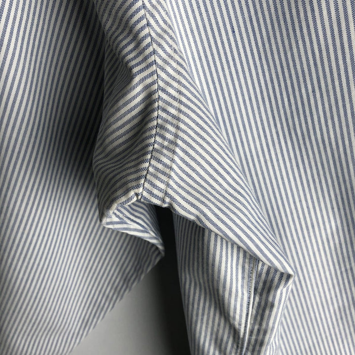 Brooks Brothers Est.1818 Long Sleeve Button-Down Striped Shirt Made in USA Men's XL Supima Cotton navy blue type Vintage Second Hand